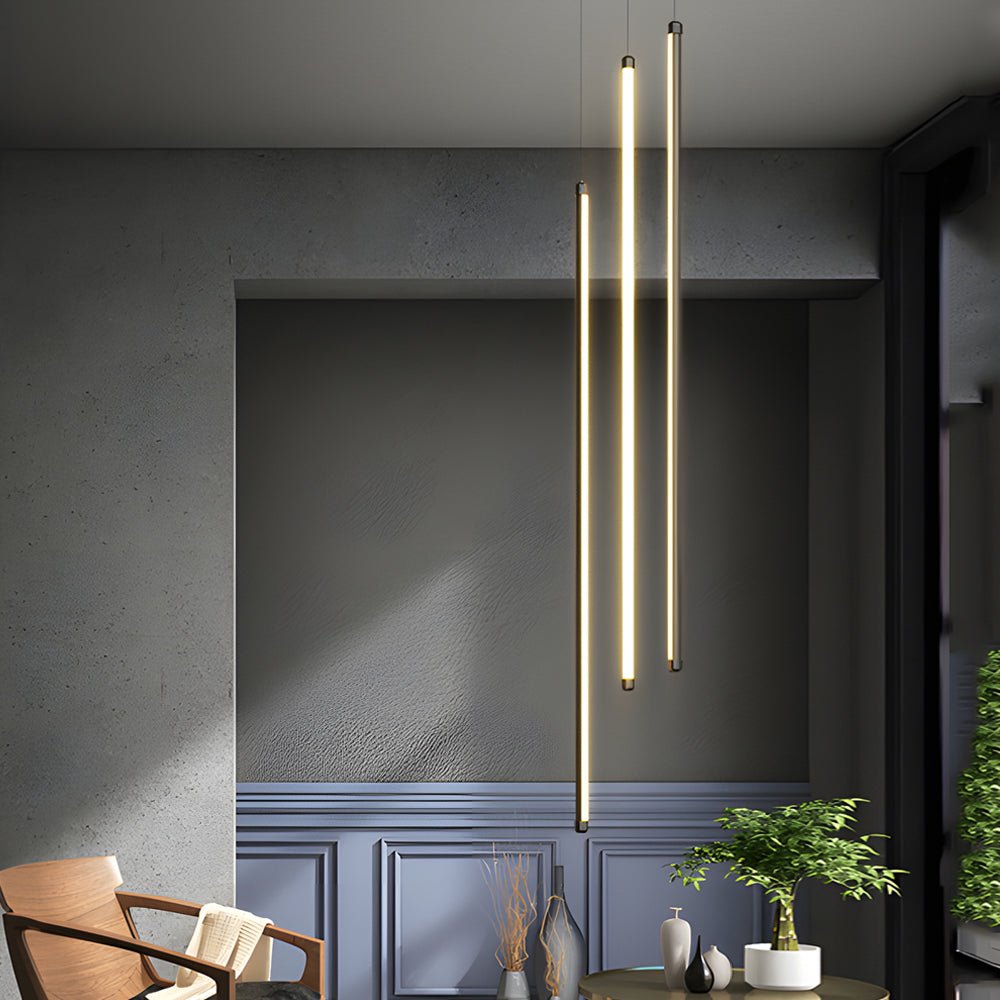 Modern Spiral Multi - Strip Chandelier for Staircases