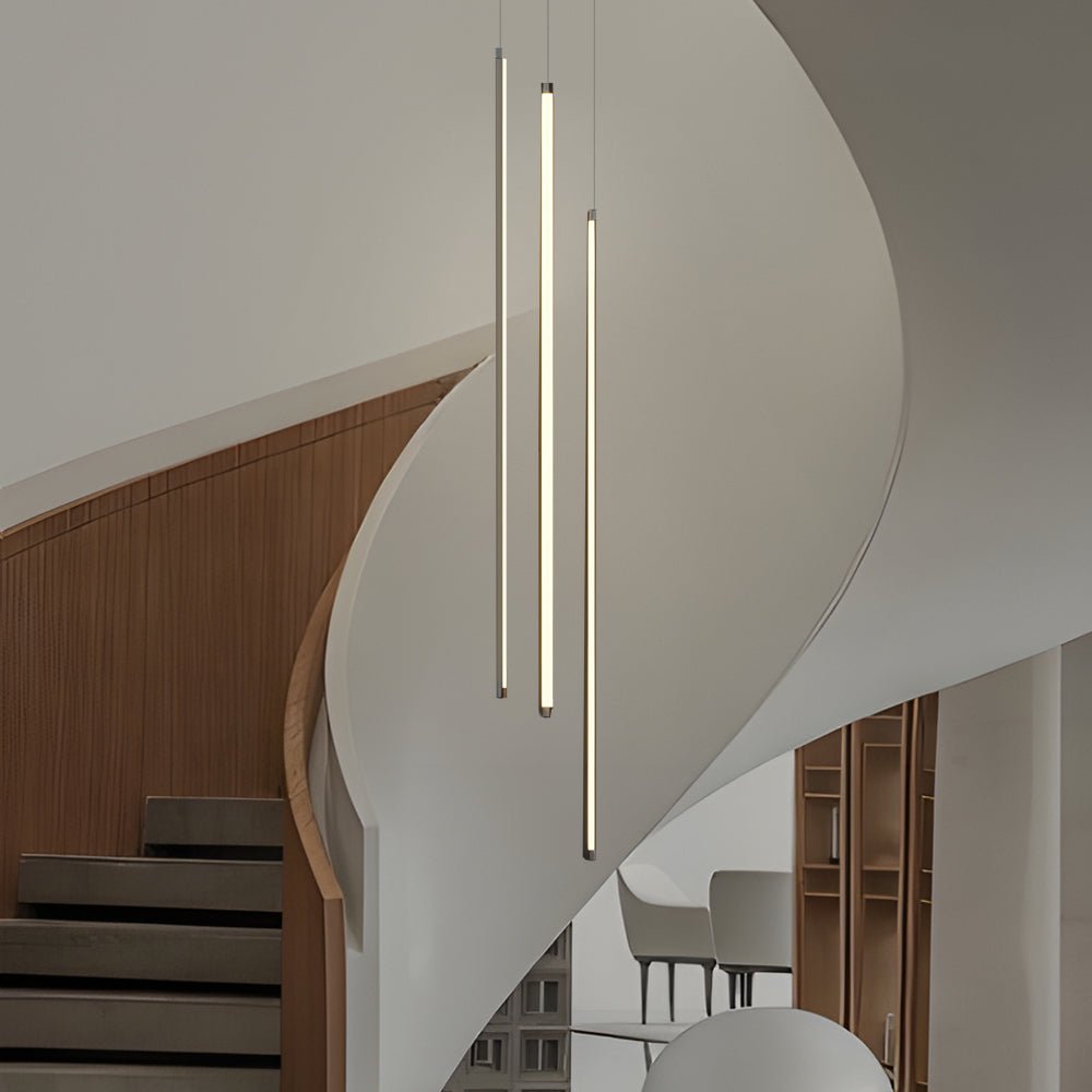 Modern Spiral Multi - Strip Chandelier for Staircases