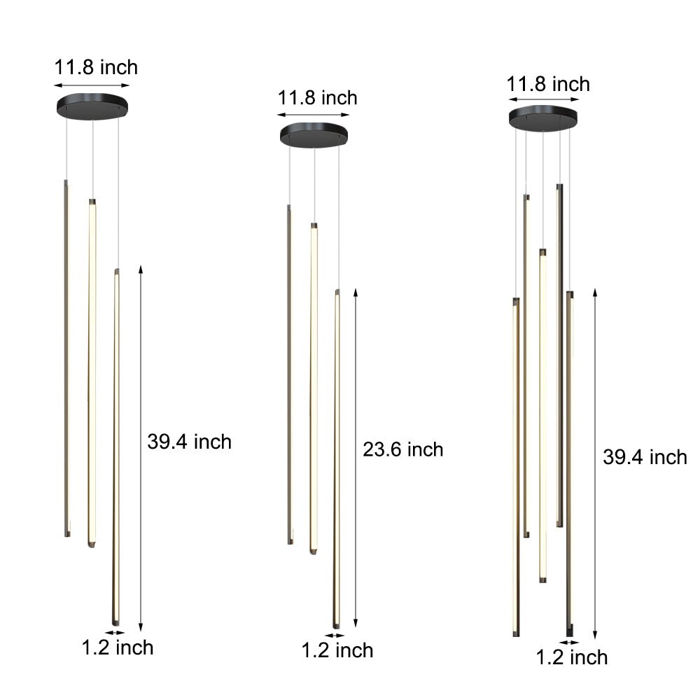 Modern Spiral Multi - Strip Chandelier for Staircases