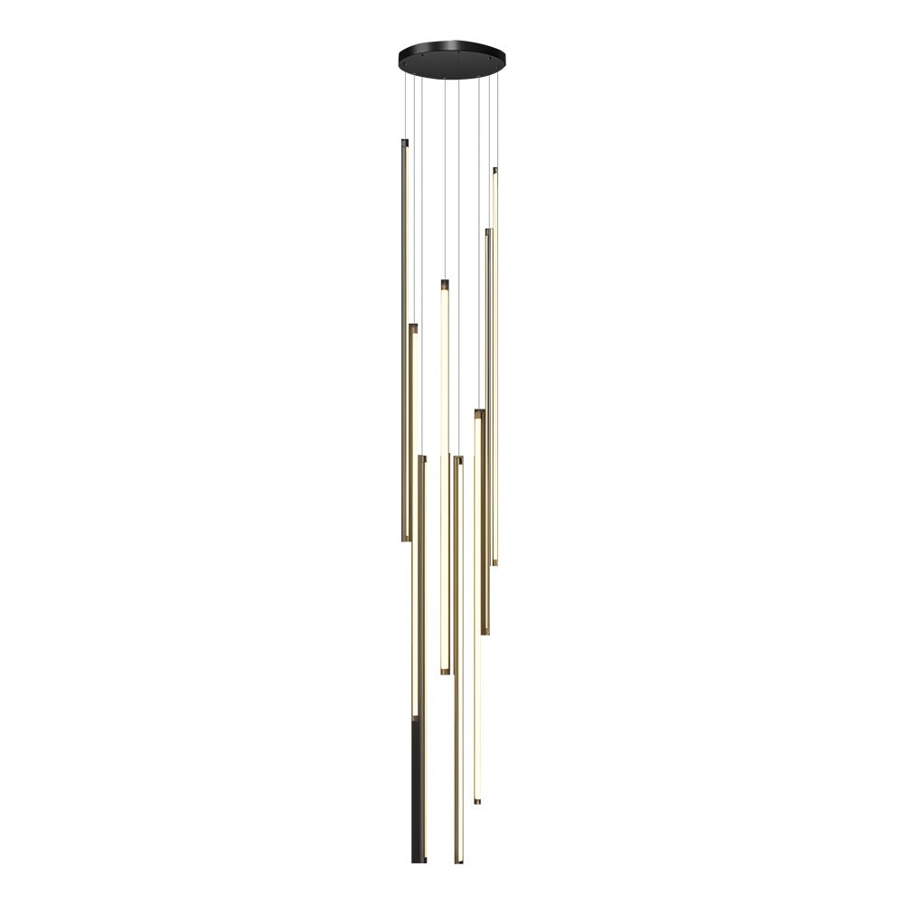 Modern Spiral Multi - Strip Chandelier for Staircases