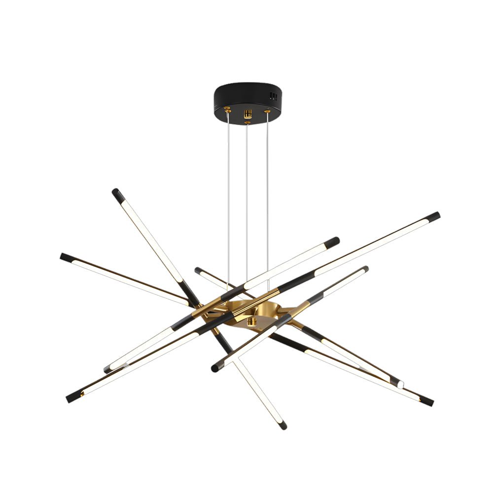 Modern Stepless Dimming Long LED Linear Sputnik LED Chandeliers - Gold/Black+Gold