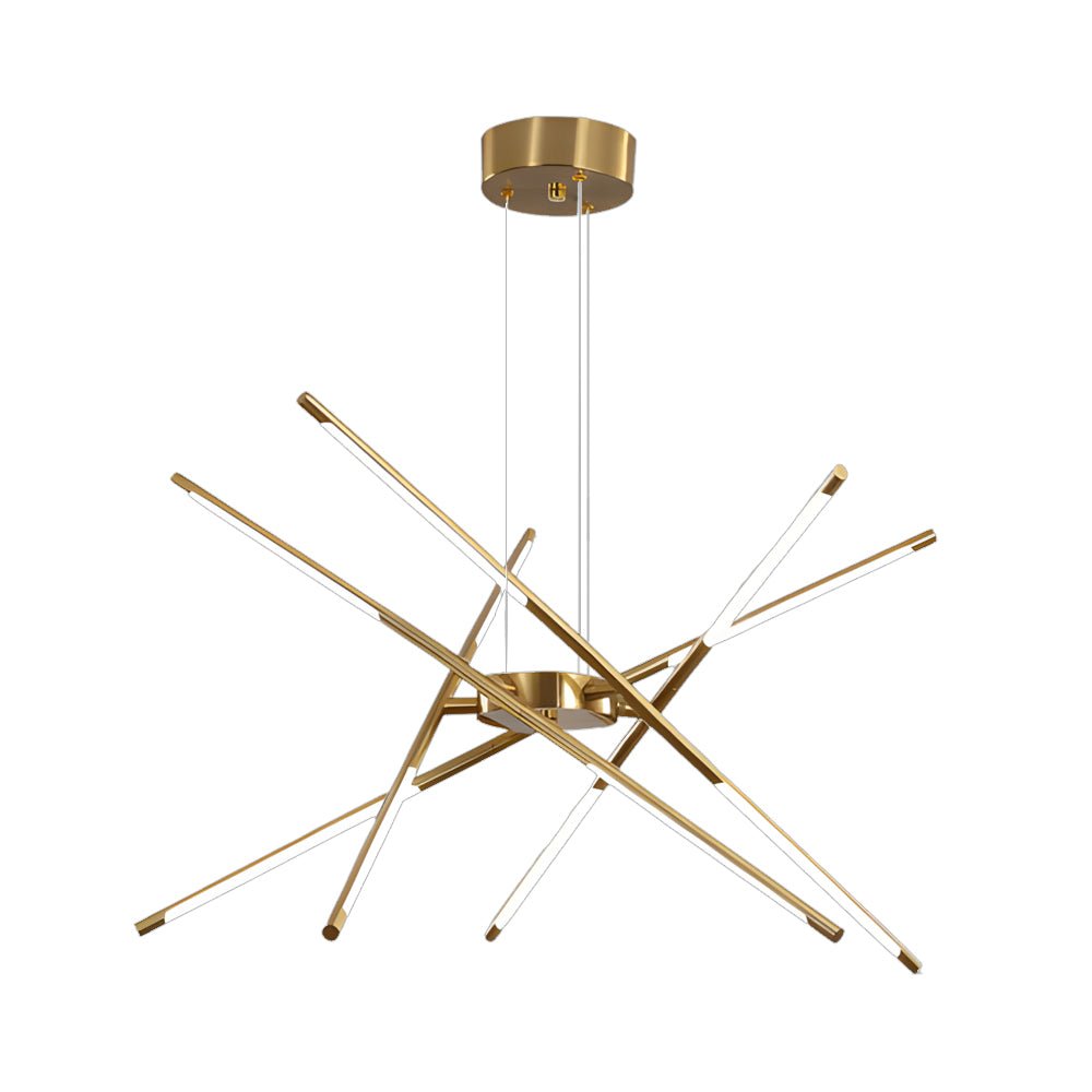 Modern Stepless Dimming Long LED Linear Sputnik LED Chandeliers - Gold/Black+Gold