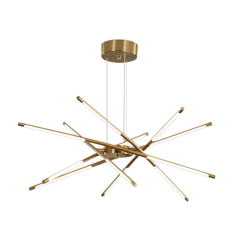 Modern Stepless Dimming Long LED Linear Sputnik LED Chandeliers - Gold/Black+Gold