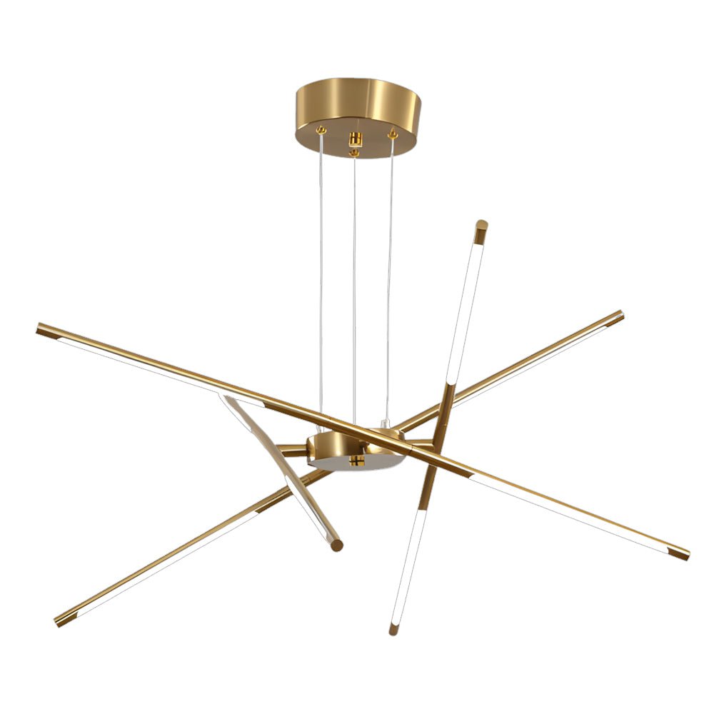 Modern Stepless Dimming Long LED Linear Sputnik LED Chandeliers - Gold/Black+Gold