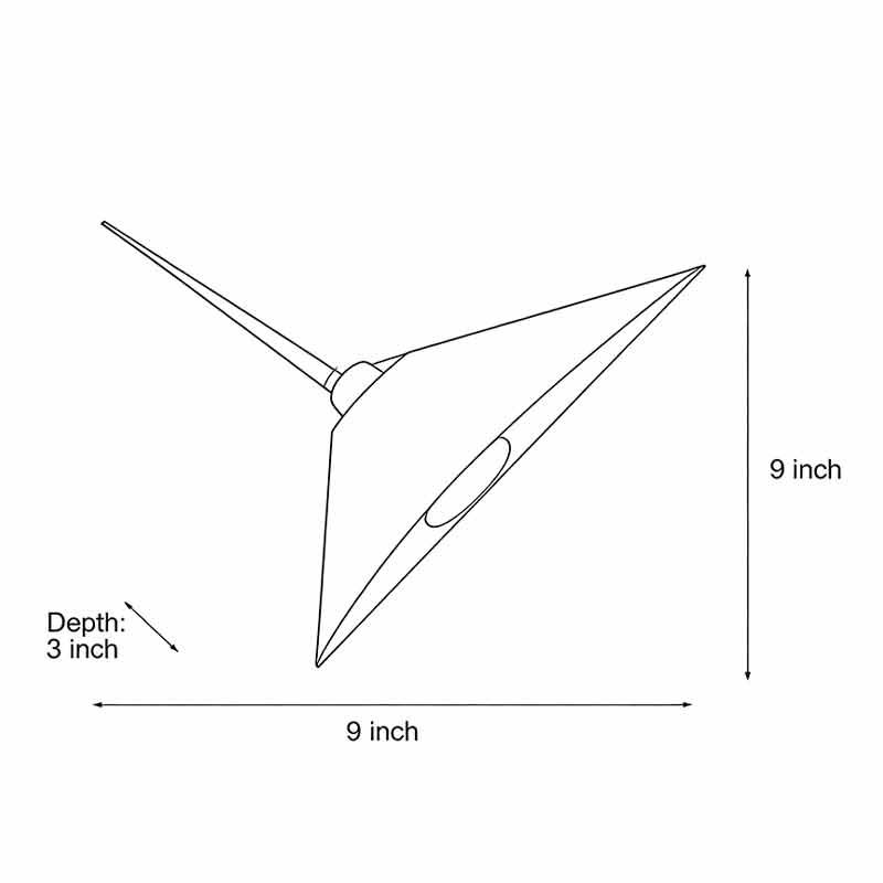 Technical diagram showing dimensions and structure of modern triangle wall sconce models.