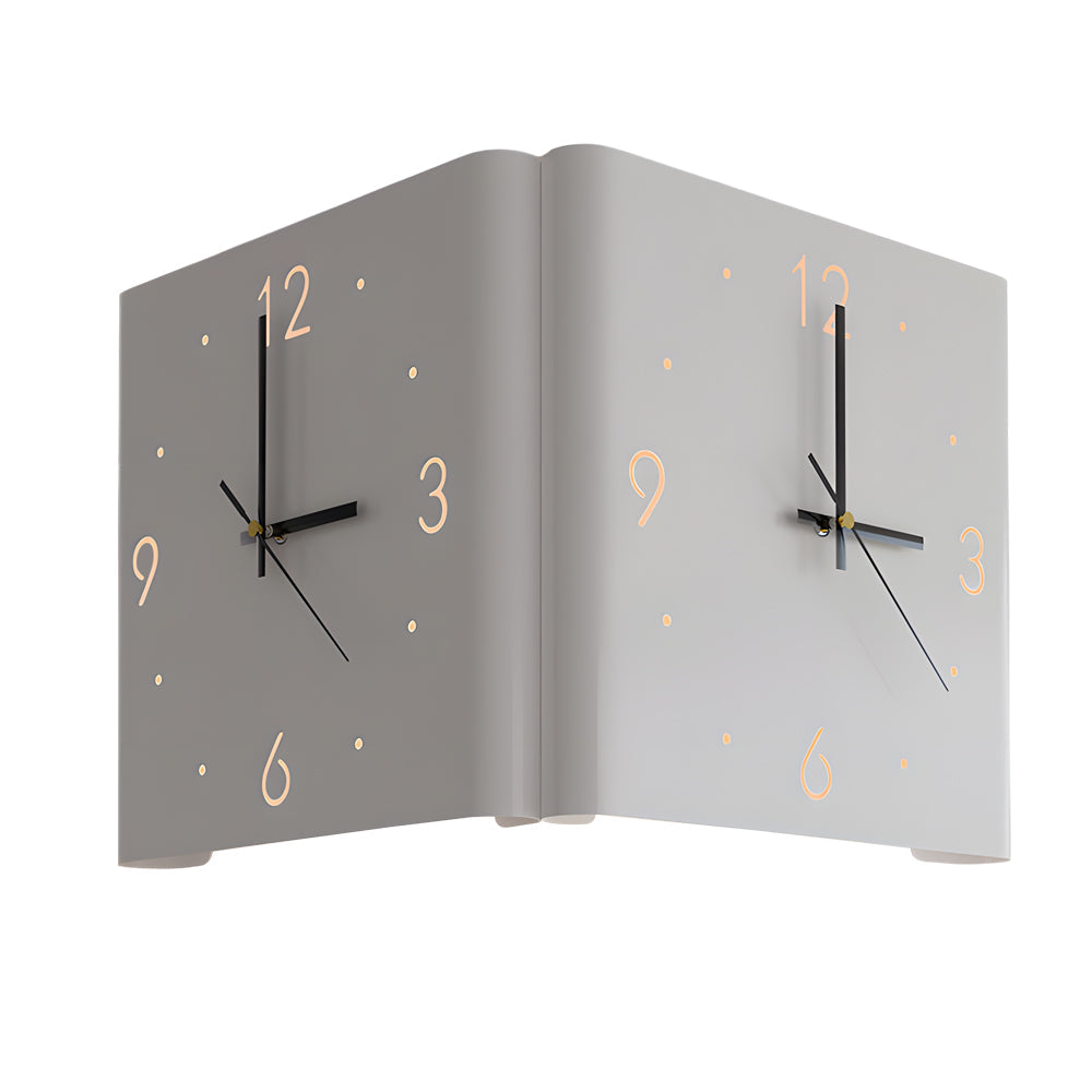 Minimal style wall clock lamp with clean lines and soft lighting