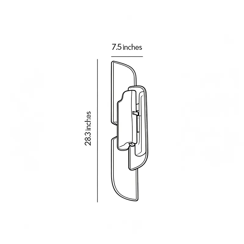Modern wall light fixtures dimension drawing showing overall height, width, and projection measurements.