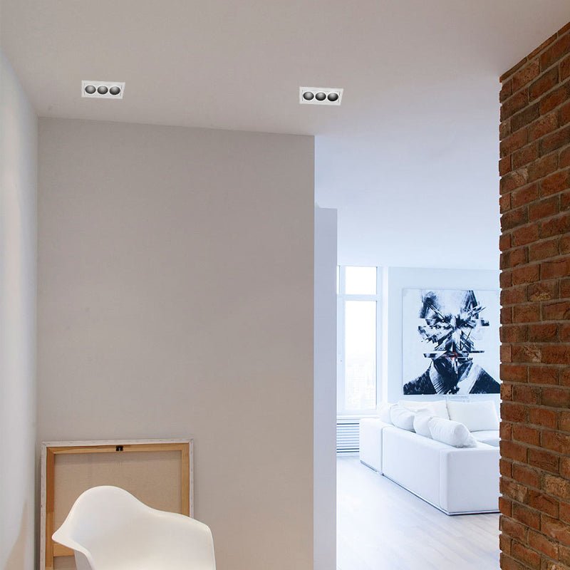 Modern White Aluminum LED Recessed Light Anti - Glare Spotlight