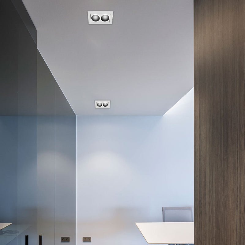 Modern White Aluminum LED Recessed Light Anti - Glare Spotlight