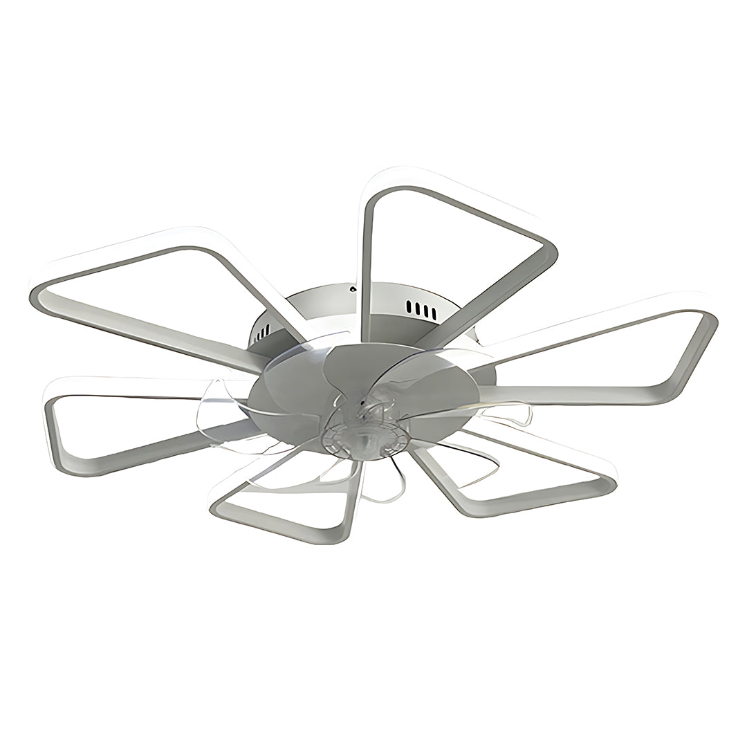 Contemporary ceiling light featuring geometric petal arms with integrated LED lighting