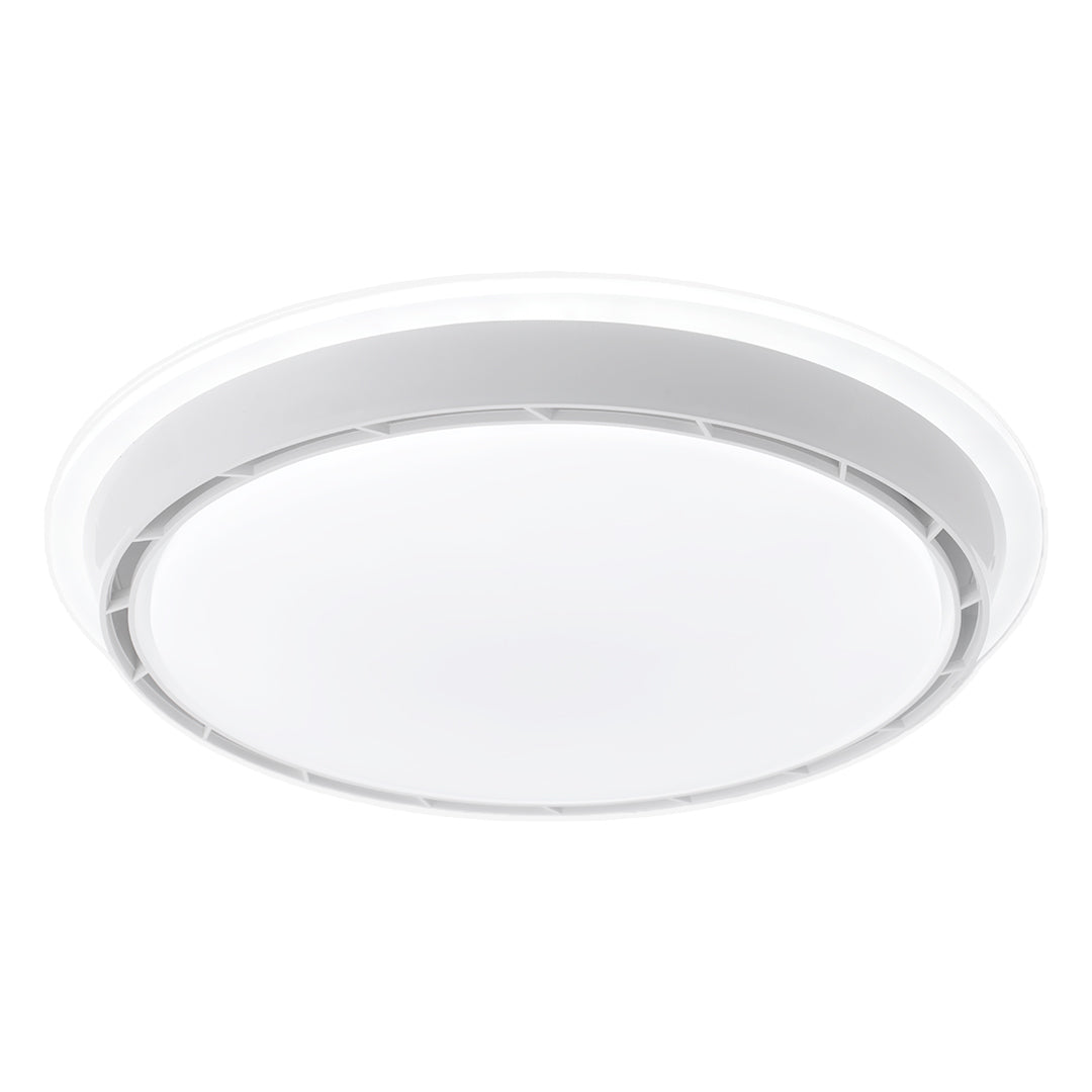 Modern white ceiling light with hidden fan, sleek and minimalist indoor fixture