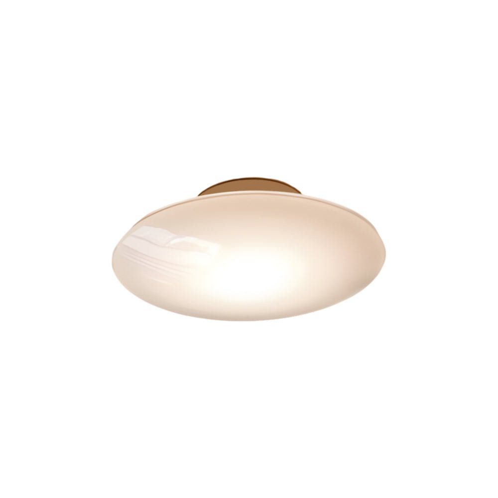 Modern White Glass LED Flush Mount Ceiling Lamp for Bedroom - Minimalist Style