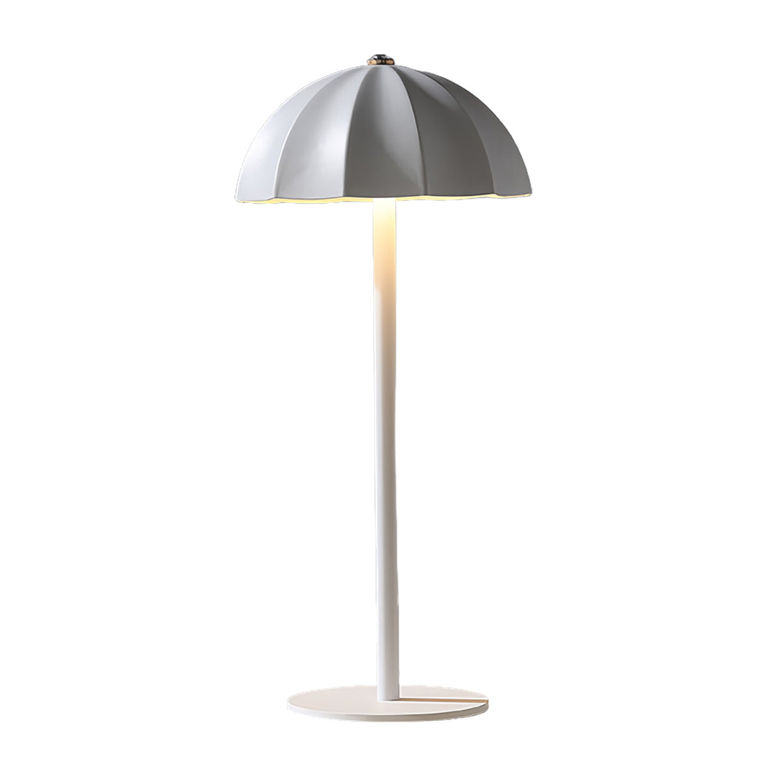 Modern white iron table lamps featuring sleek dome design and minimalist base