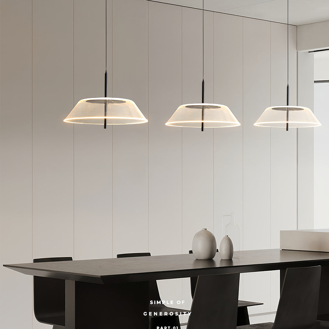 Modern white mesh pendant light with a black ceiling mount in a stylish interior