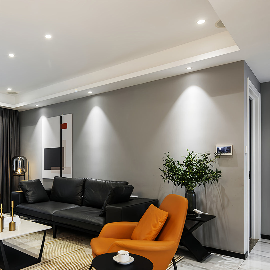 Modern white square recessed downlight with adjustable COB LED for focused illumination