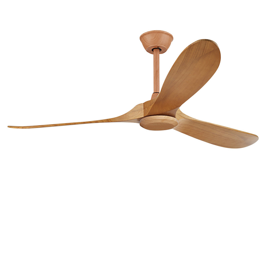 Modern wood ceiling fan with light enhancing a contemporary space with soft light.