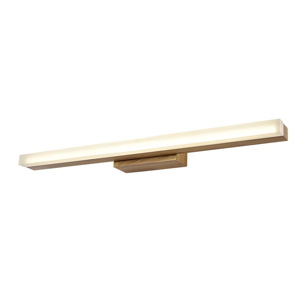 Modern Wooden LED Vanity Light Rectangular Wall - Mount Bathroom Lighting