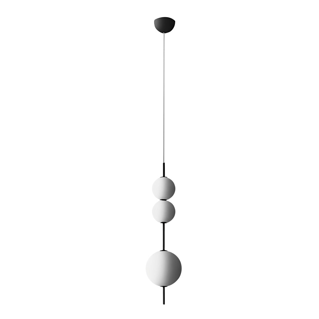 Multi ball pendant light with a close-up of its spherical and minimalist design.