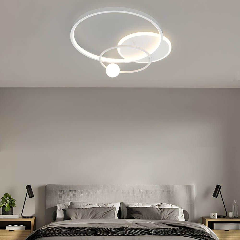 Multi - circle LED Flush Ceiling Light - Gold/Balck/White