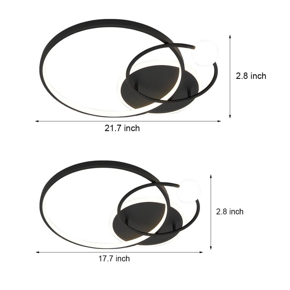 Multi - circle LED Flush Ceiling Light - Gold/Balck/White