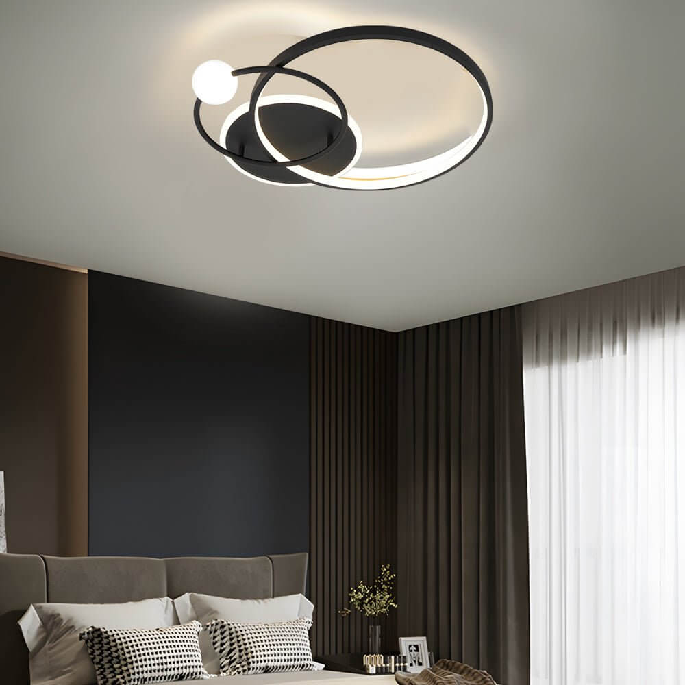 Multi - circle LED Flush Ceiling Light - Gold/Balck/White