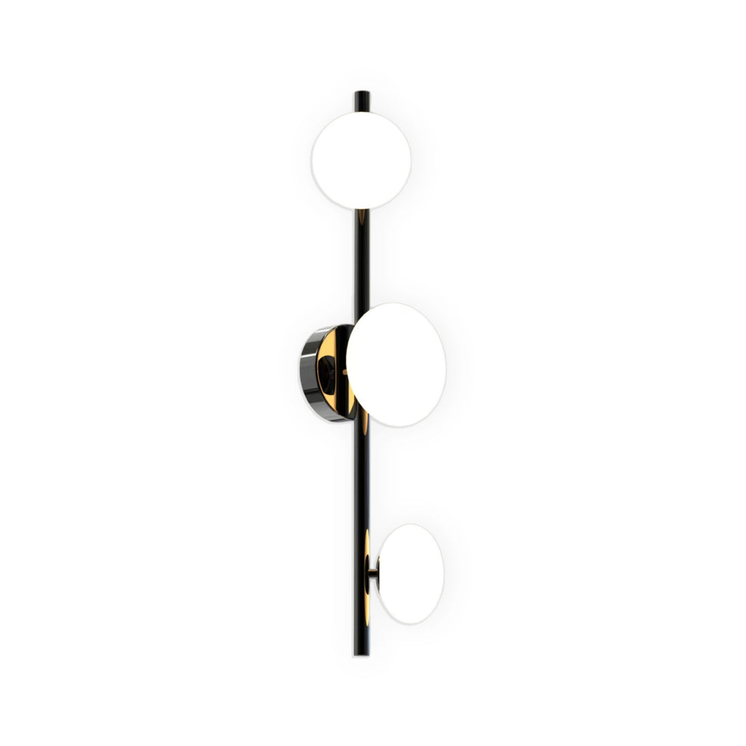 Multi light wall sconce variation showing minimalist disc design with diffused lighting effect.