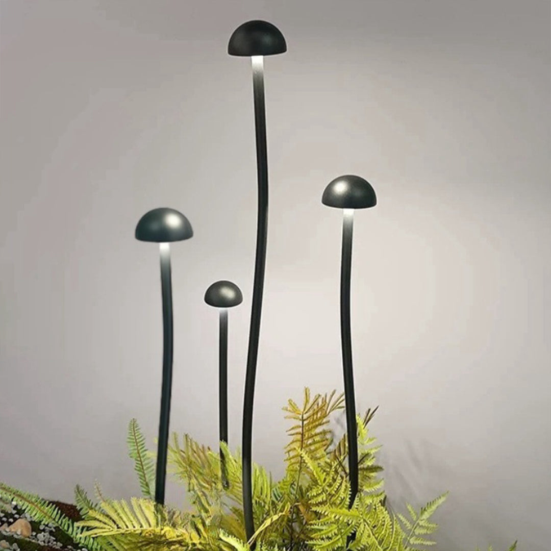 Multiple height outdoor lighting poles featuring modern design perfect for comprehensive lights for landscaping schemes