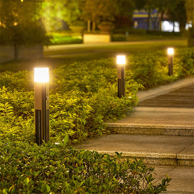 Motion Sensor Black Exterior Bollard Lighting Solar Path Lights