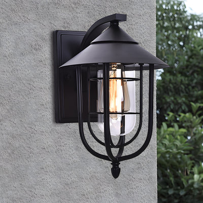 Nautical Wall Sconce Wrought Iron Glass Outdoor Light