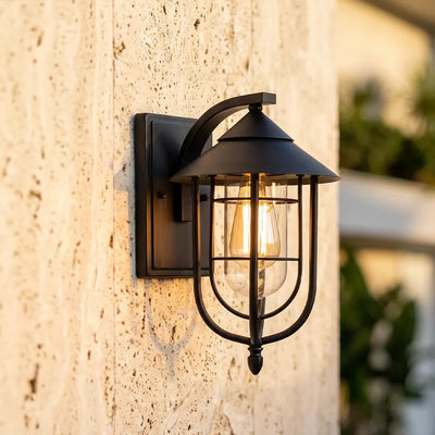 Nautical Wall Sconce Wrought Iron Glass Outdoor Light