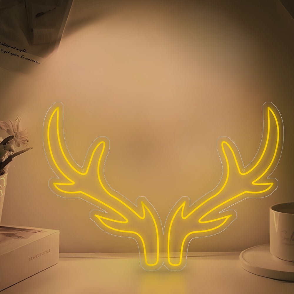 Neon Antlers Party Decoration Personalized LED Sign with Dimmer
