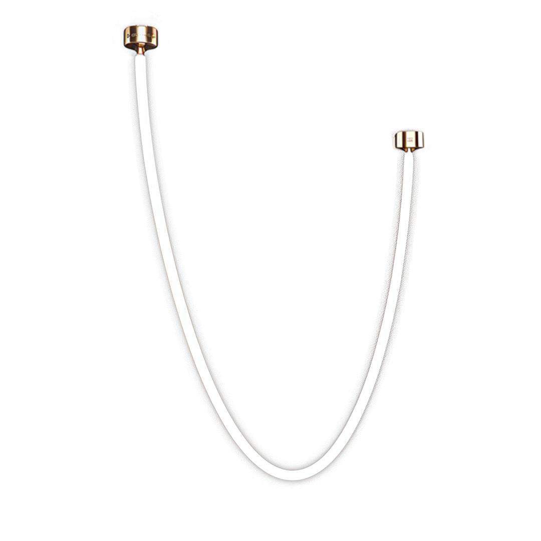 Neon pendant light product image showing U-shaped white LED tube with mounting hardware on white background.