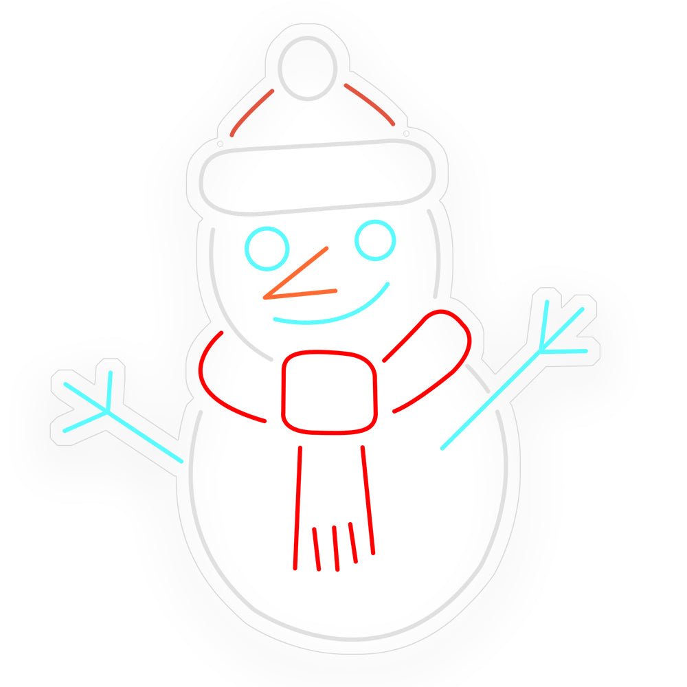 Neon Snowman Colorful Decor Acrylic Personalized LED Sign with Dimmer
