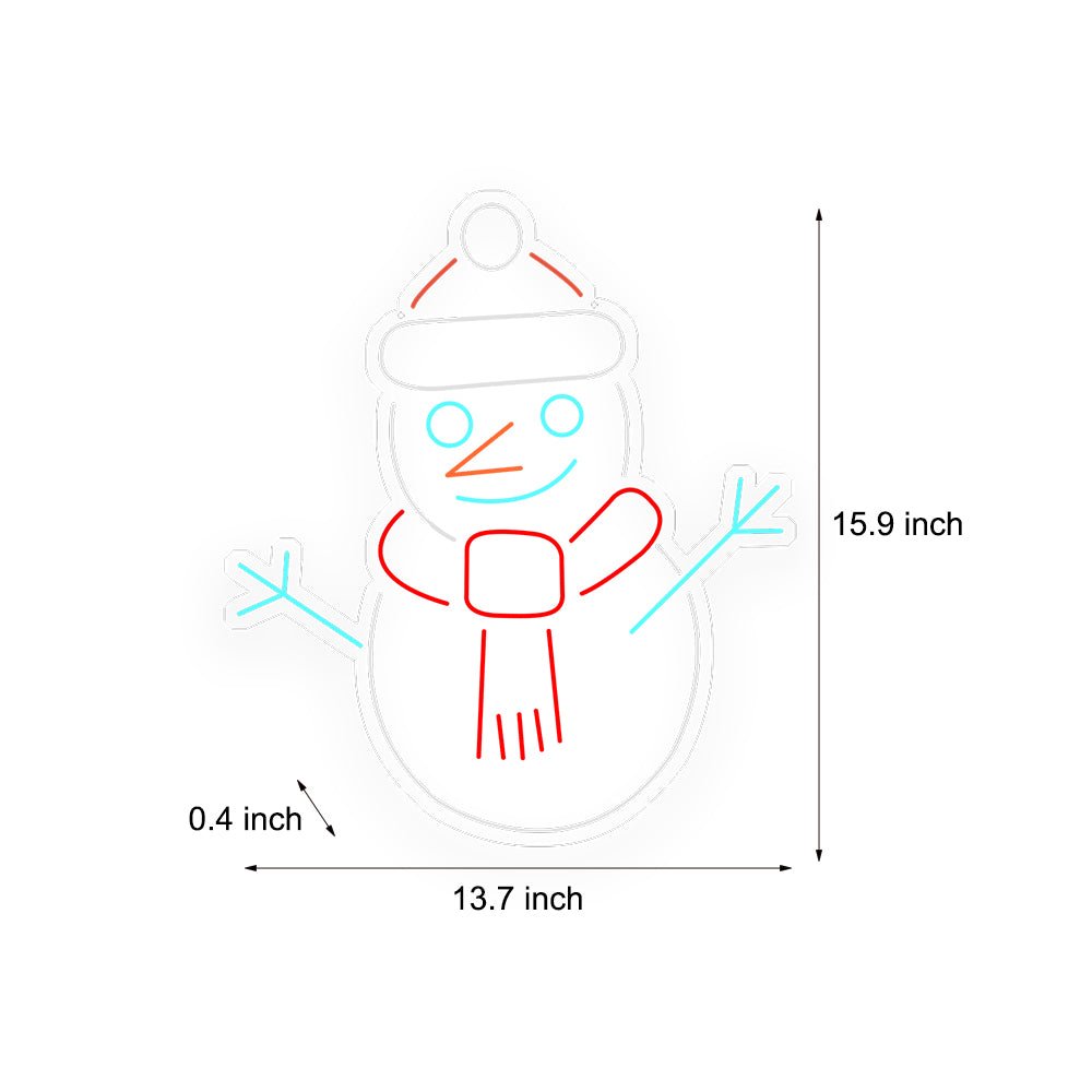 Neon Snowman Colorful Decor Acrylic Personalized LED Sign with Dimmer