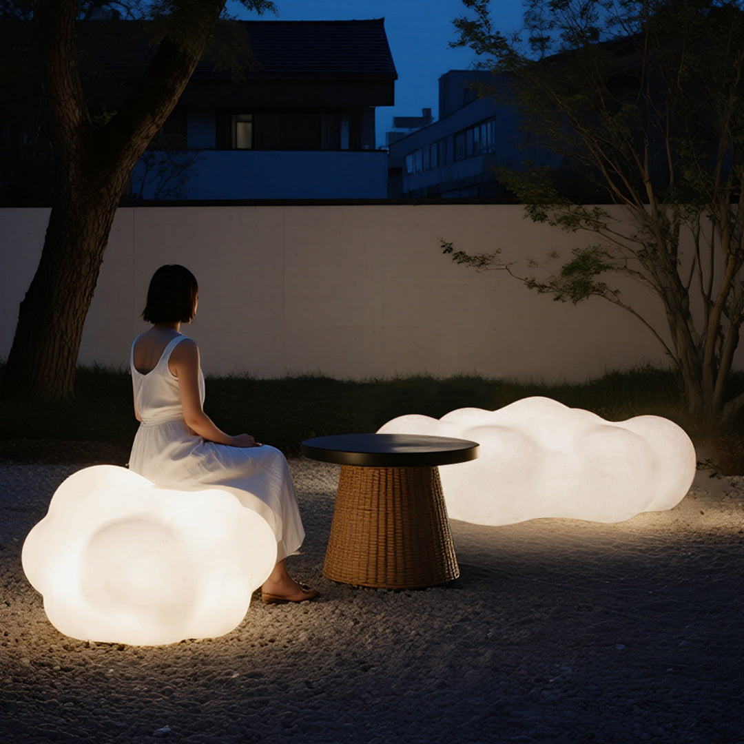 LED Cloud Landscape Lighting Waterproof PE Lawn Decorative Stool