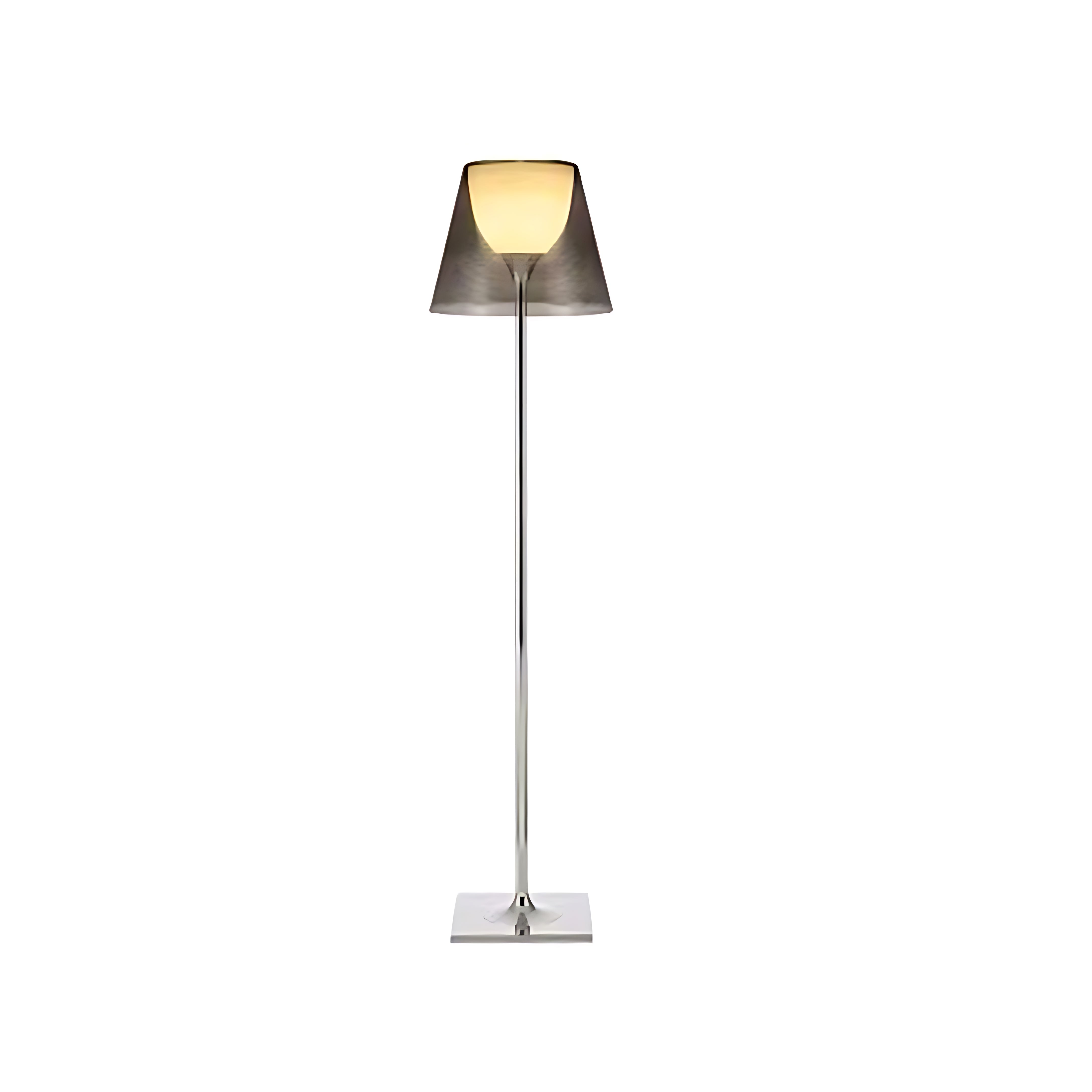 Minimalist Nordic floor lamp with black conical shade and chrome pole for Scandinavian-inspired interiors
