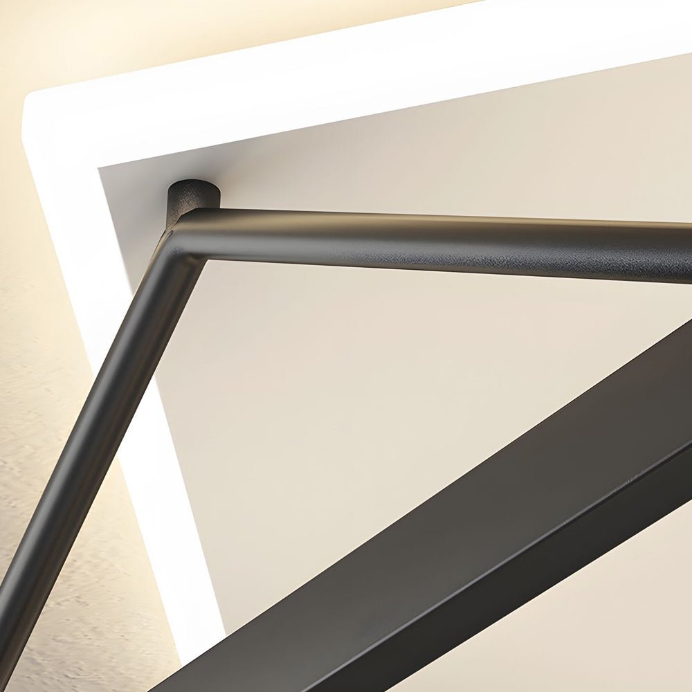 Nordic Geometric Art Black LED Flush Mount Ceiling Light