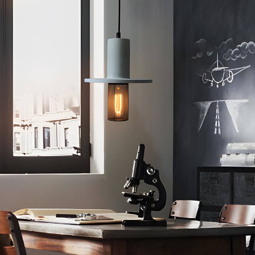 Nordic Minimalist Retro Industrial Cement & Mesh LED Pendant Light