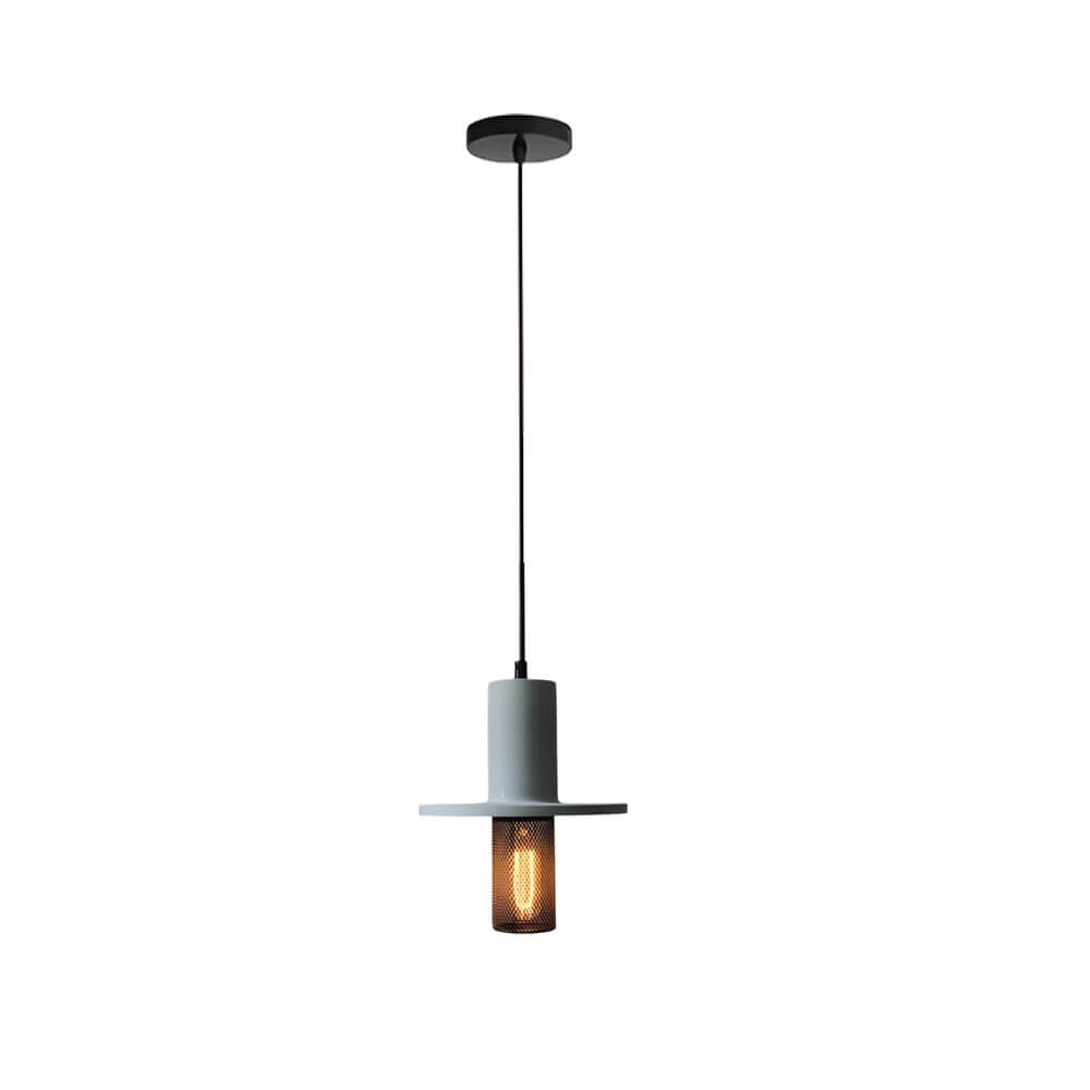 Nordic Minimalist Retro Industrial Cement & Mesh LED Pendant Light