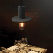 Nordic Minimalist Retro Industrial Cement & Mesh LED Pendant Light