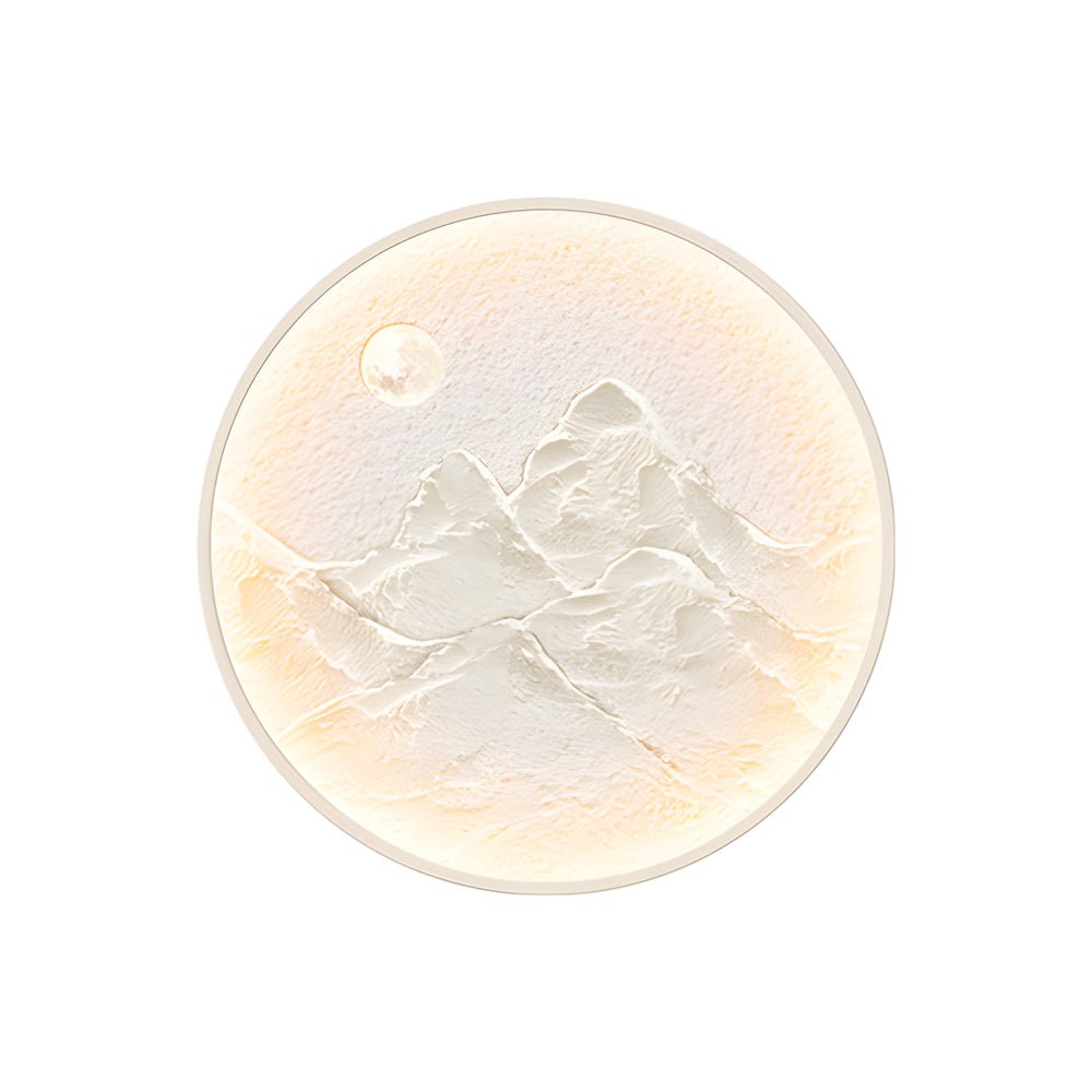 Nordic Moon Wall Sconce - Round Mountain Moon Decorative Painting Lamp