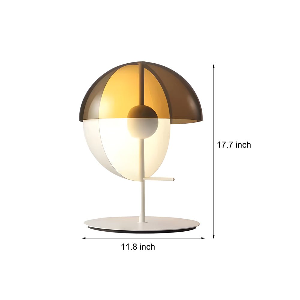 Novelty 2 Half - Spheres Amber Glass LED Table Lamp