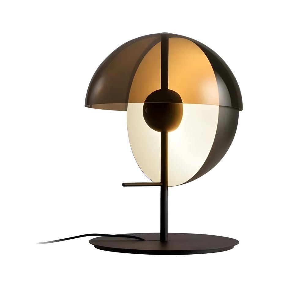 Novelty 2 Half - Spheres Amber Glass LED Table Lamp