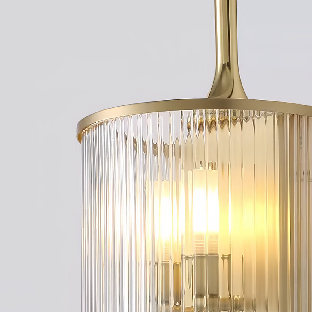 Sophisticated crystal light pendants enhancing office space with clean lines and premium crystal light transmission