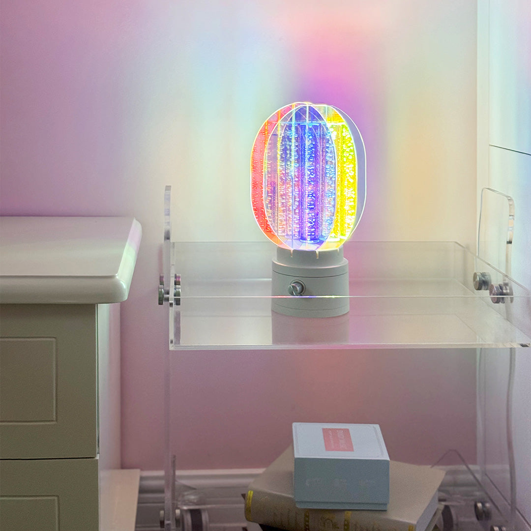 Sophisticated colourful table lamps with spectrum lighting perfect for modern home office workspace