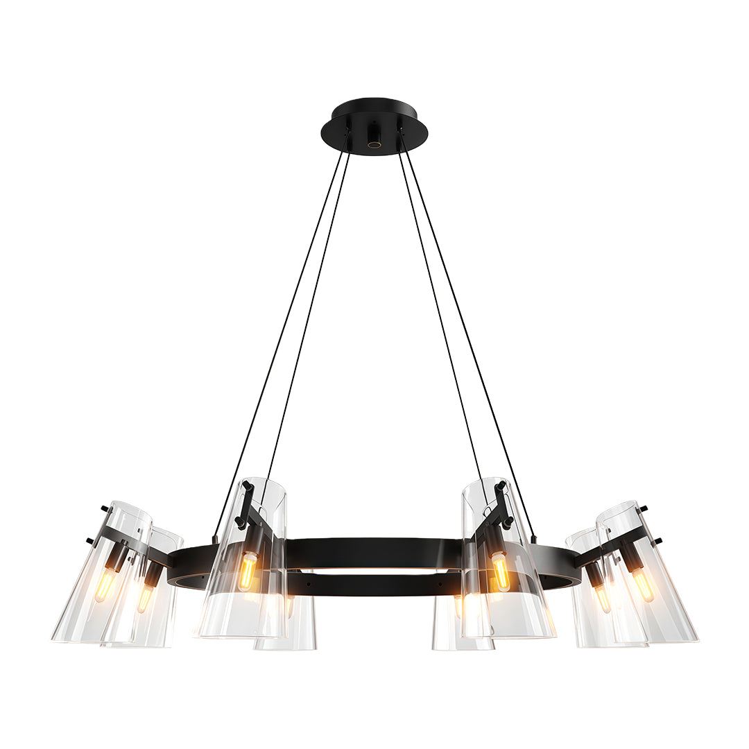 Glass flush mount lighting featuring oil-rubbed bronze with modern glass shade layout