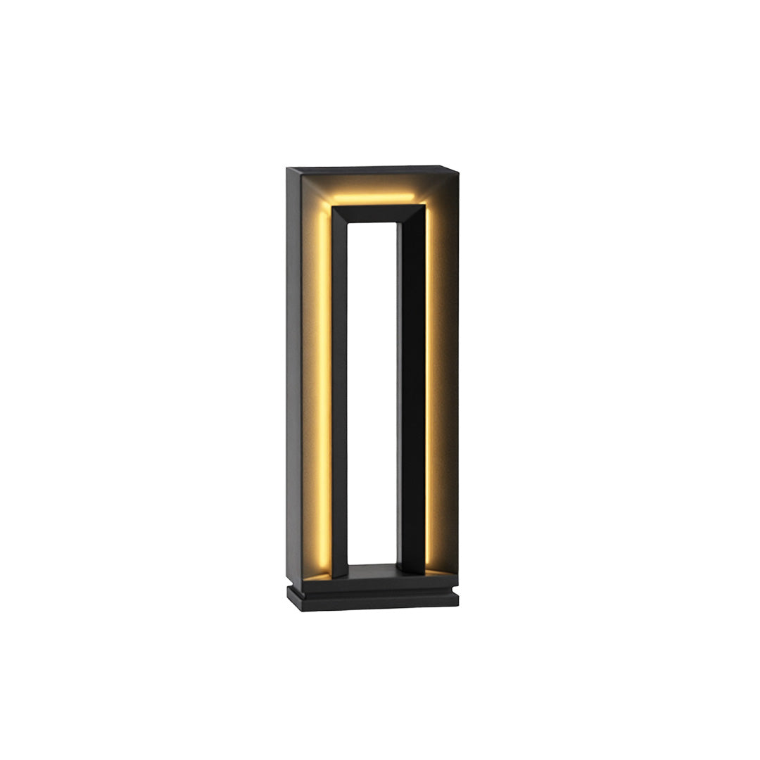 Elegant open-frame lighted bollards LED product in minimalist white background presentation.