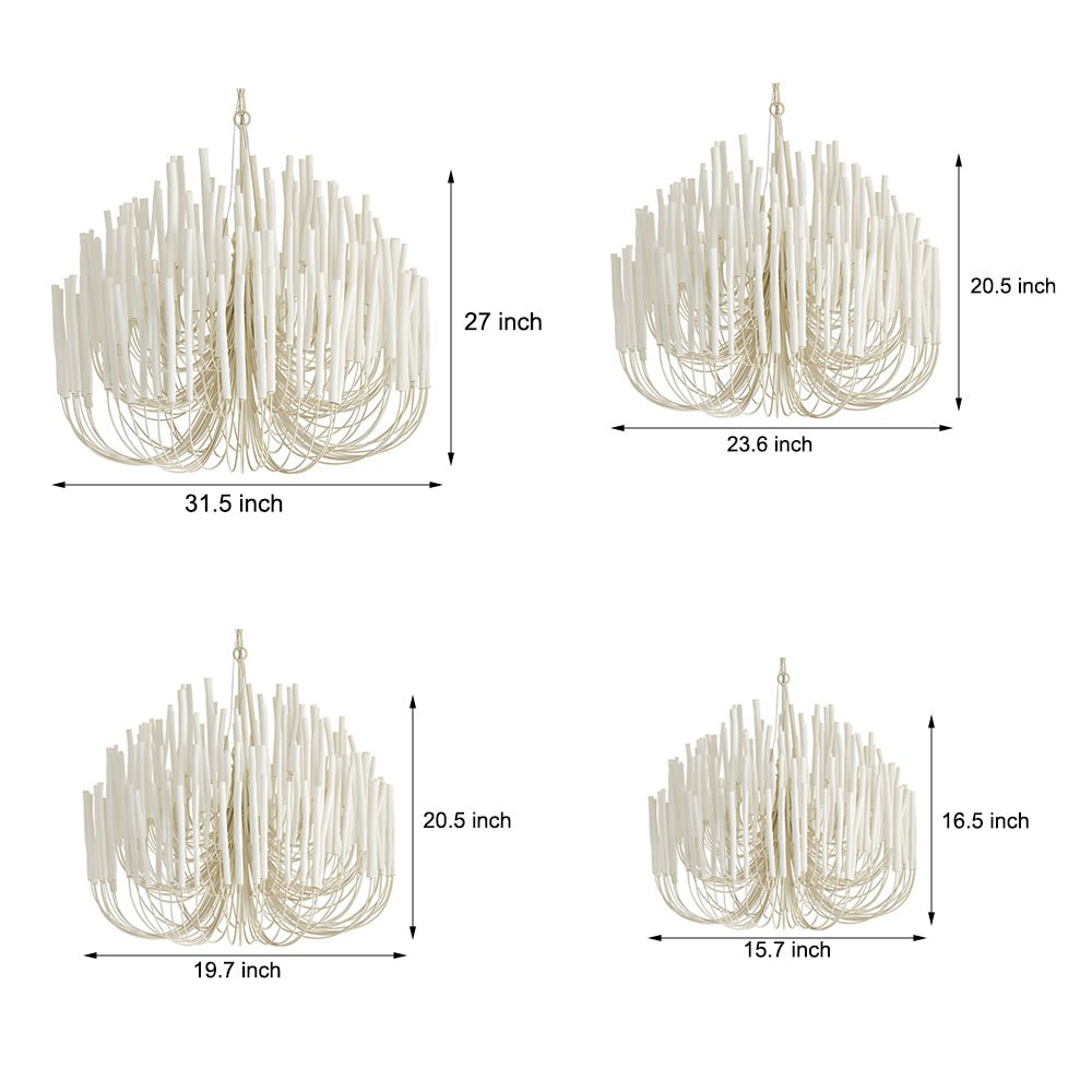 Organic stick chandelier dimensions white painted wooden ceiling light provides handcrafted design with soft, stylish lighting for modern interiors.