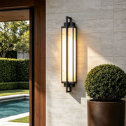 Outdoor Alabaster Wall Sconces Modern Black Linear Light