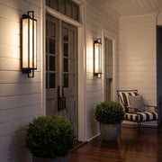 Outdoor Alabaster Wall Sconces Modern Black Linear Light